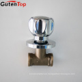 GutenTop válvula de parada de latón de alta calidad a través de la válvula de cierre con superficie de pulido mango de metal con válvula de drenaje